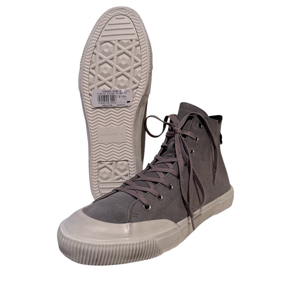 ALLSAINTS Dumont High Top Suede Trainers NEW WITHOUT BOX - Picture 3 of 13